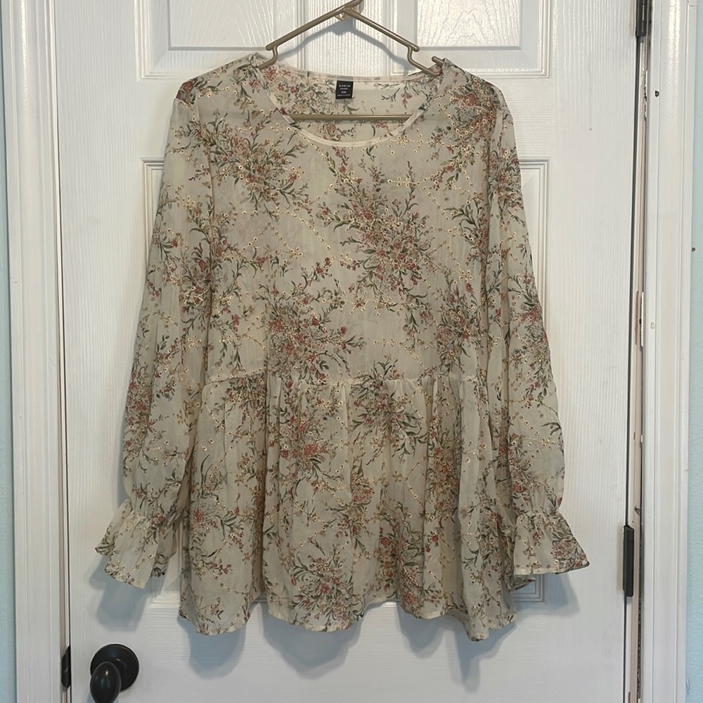 Shein embroidered blouse